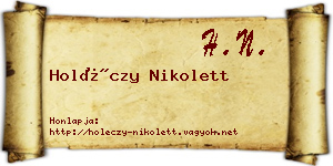 Holéczy Nikolett névjegykártya